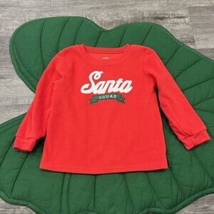 Carter's 2T Santa Squad Fleece Pajama Top